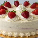 Strawberry Vanilla Cake with Fresh Strawberries